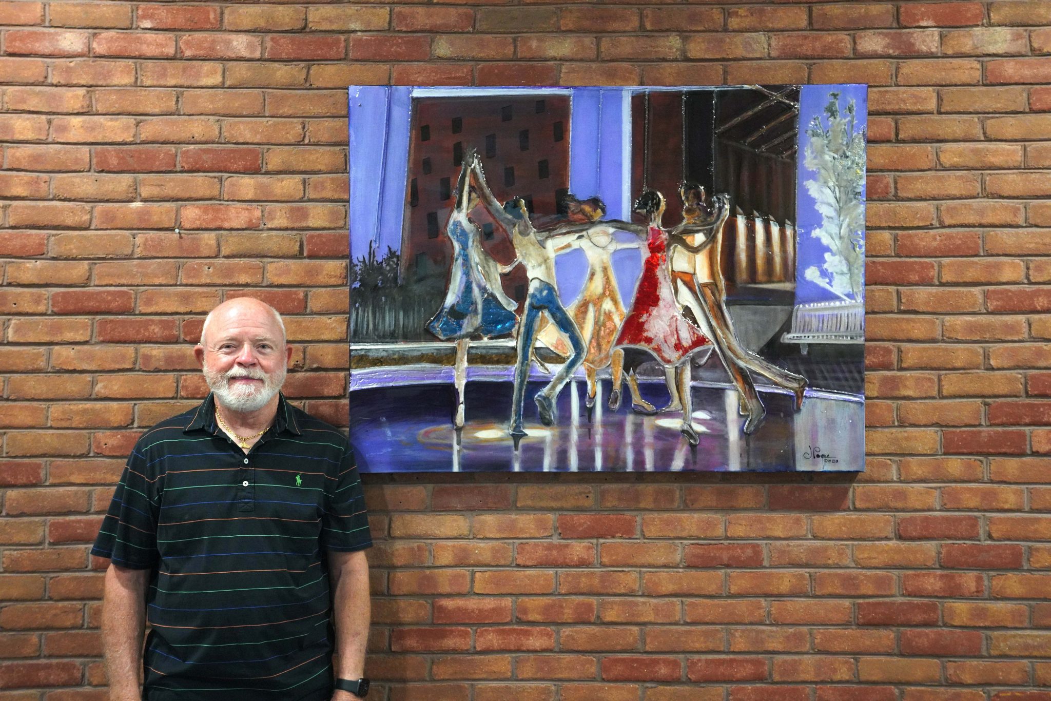 Johnny Pope of Shalimar donated this mixed media artwork to the Mattie Kelly Arts Center in March of 2021.